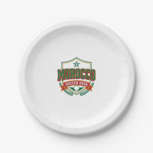 Morocco Soccer 2026 Soccer Bold Country Typography Paper Plate