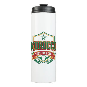 Morocco Soccer 2026 Soccer Bold Country Typography Thermal Tumbler