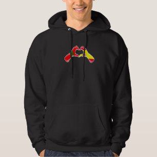 Morocco Spain Flag Moroccan Spanish Heart Hoodie