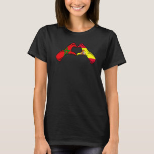 Morocco Spain Flag - Moroccan Spanish Heart Premiu T-Shirt