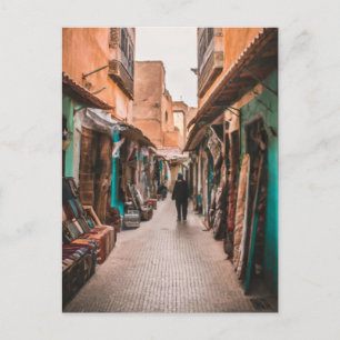 Morocco Street Watercolor Postcard