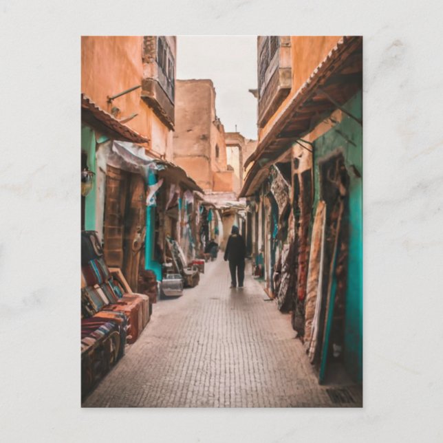 Morocco Street Watercolor Postcard (Front)