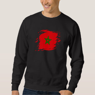 Morocco Torn Ripped Morocco Flag Proud Moroccan Sweatshirt