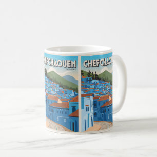 Morocco travel postcard chefchaoun, blue city gift coffee mug