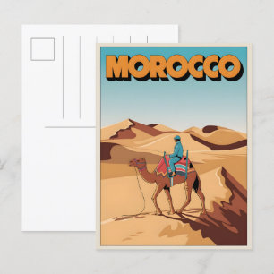 Morocco travel postcard desert camel trip gift
