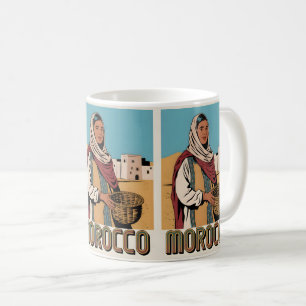 Morocco travel postcard with local woman gift coffee mug