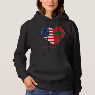 Morocco US Flag American Moroccan Love Morocco Moo Hoodie