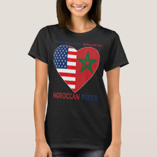 Morocco US Flag American Moroccan Love Morocco Moo T-Shirt