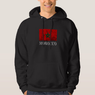 Morocco Vintage Moroccan Flag Moroccan Roots Moroc Hoodie