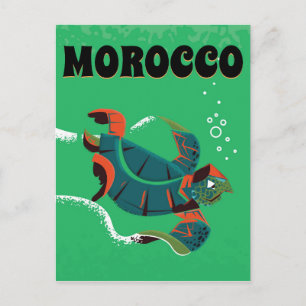 Morocco vintage travel poster art postcard