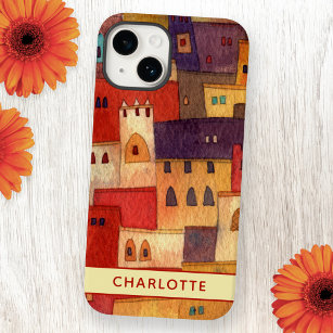 Morocco Watercolor City Personalised Case-Mate iPhone 14 Case