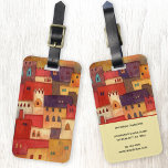 Morocco Watercolor Luggage Tag<br><div class="desc">Watercolor painting of the village of Ait Benhaddou in Morocco.  Warm earthy colours and distinctive architecture feature.  Change your details on the back to personalise.  Original art by Nic Squirrell.</div>