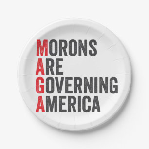 Morons Are Governing America 4th of July  Paper Plate