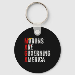 Morons Are Governing America Funny Trump 2024 Key Ring