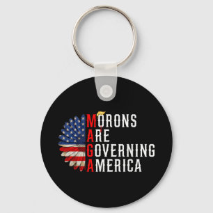 Morons Are Governing America Funny Trump 2024 Key Ring