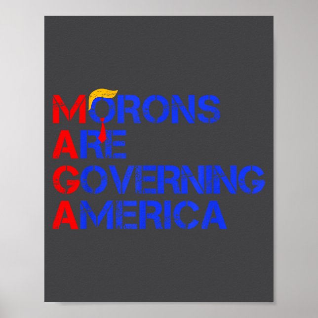 Morons Are Governing America Funny Trump 2024  Poster (Front)