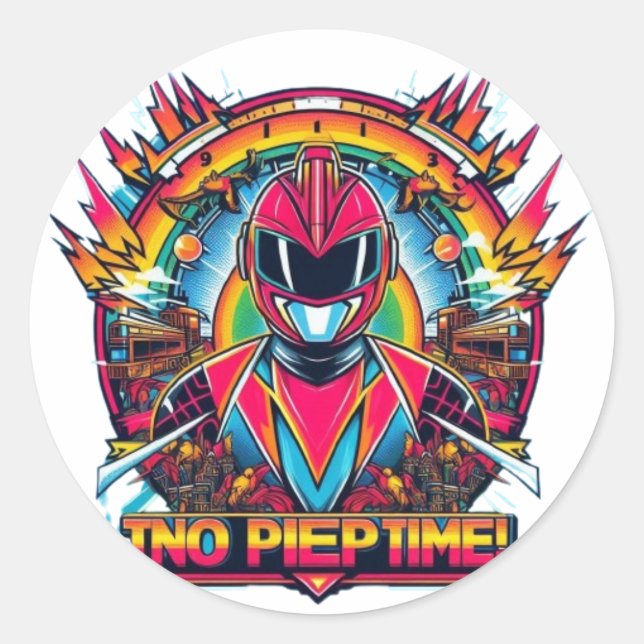Morphin time lagzary designs  classic round sticker (Front)