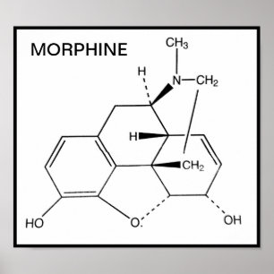 MORPHINE CHEMICAL STRUCTURE POSTER