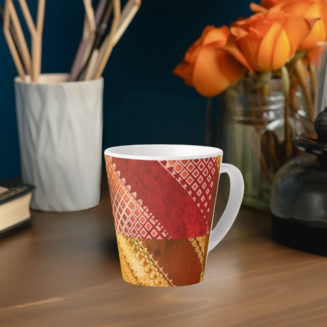 Morphinius Asymmetrical abstract 1 of 12 red Latte Mug (Creator Uploaded)