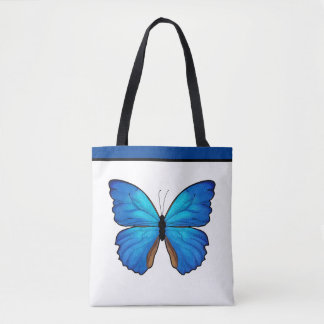 Morpho Blue Butterfly with Name Tote Bag