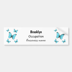 Morpho butterflies cartoon illustration  bumper sticker