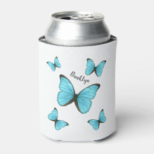 Morpho butterflies cartoon illustration  can cooler