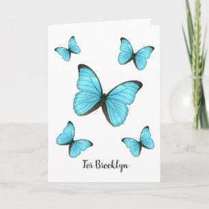 Morpho butterflies cartoon illustration card