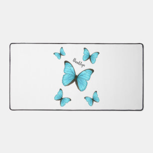 Morpho butterflies cartoon illustration desk mat