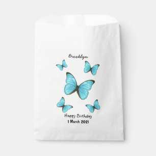 Morpho butterflies cartoon illustration favour bag