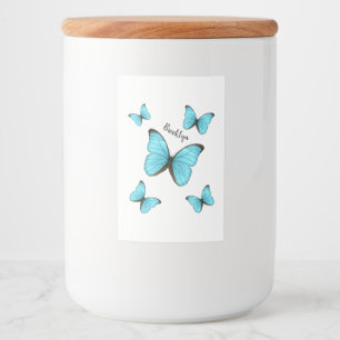 Morpho butterflies cartoon illustration food label