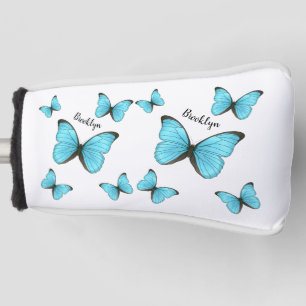 Morpho butterflies cartoon illustration golf head cover