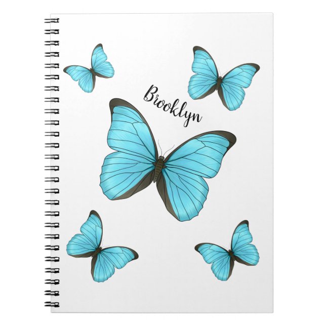 Morpho butterflies cartoon illustration  notebook (Front)