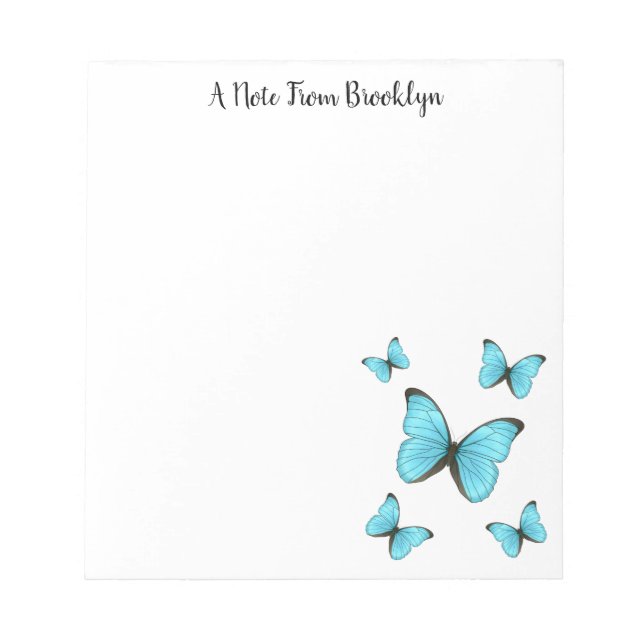 Morpho butterflies cartoon illustration  notepad (Front)