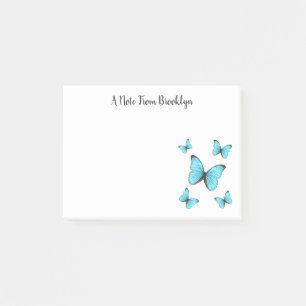 Morpho butterflies cartoon illustration post-it notes