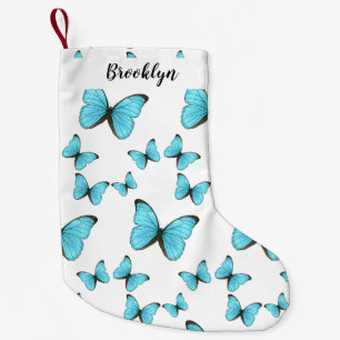 Morpho butterflies cartoon illustration small christmas stocking