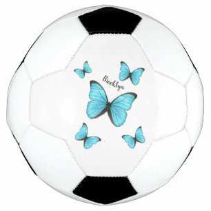Morpho butterflies cartoon illustration  soccer ball
