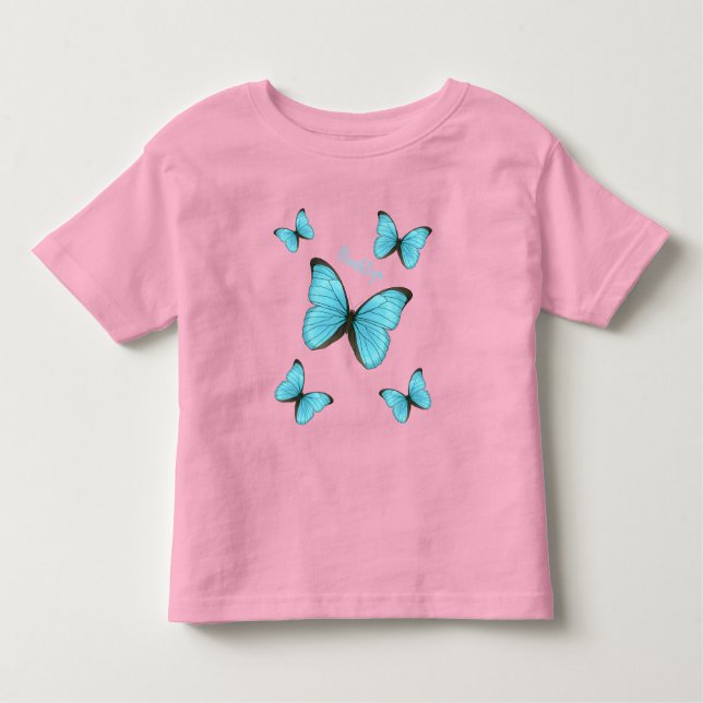 Morpho butterflies cartoon illustration toddler T-Shirt (Front)