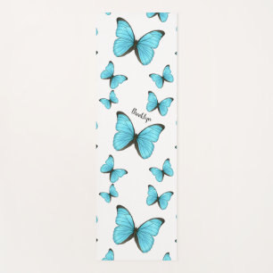 Morpho butterflies cartoon illustration   yoga mat