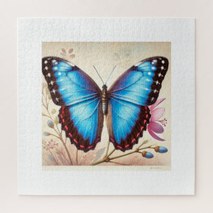 Morpho Butterfly 190724IREF234 - Watercolor Jigsaw Puzzle