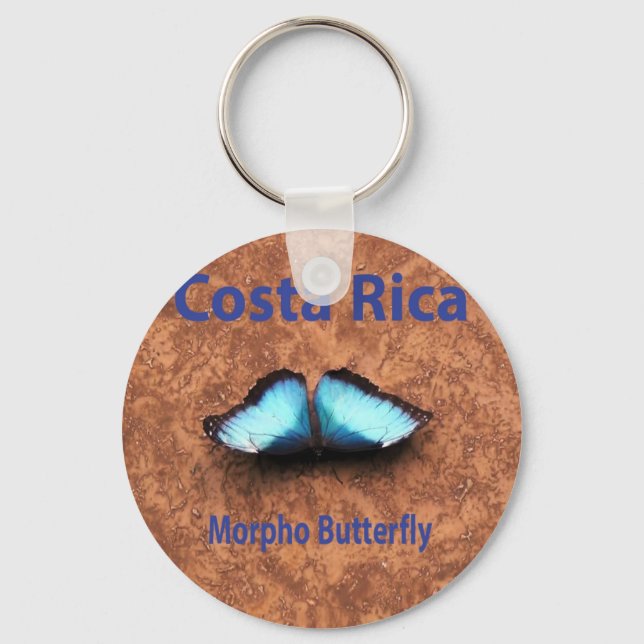 Morpho butterfly Costa Rica Key Ring (Front)