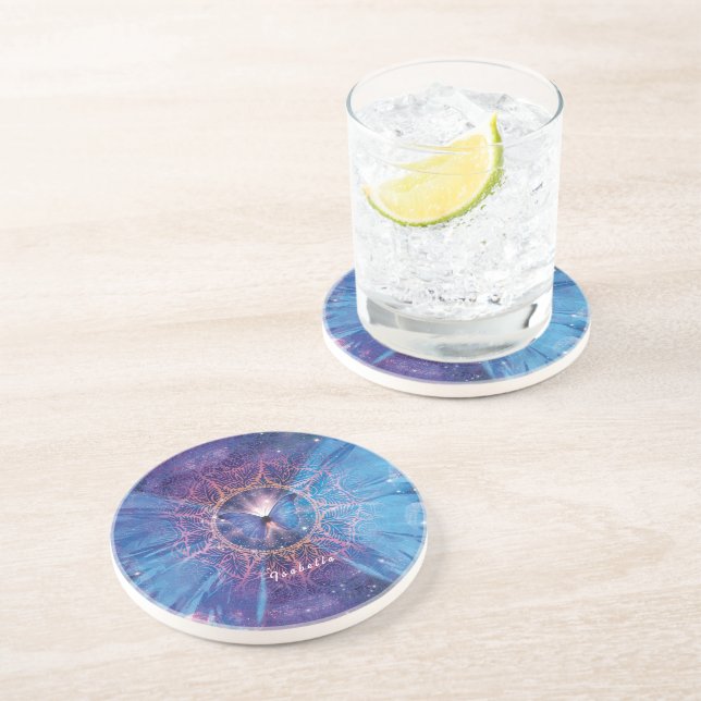 Morpho butterfly / Galaxy Mandala  Coaster (Side)