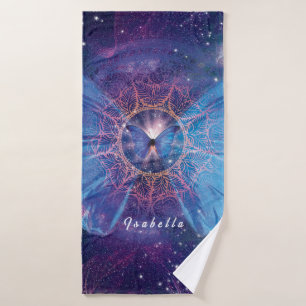 Morpho butterfly / Galaxy Mandala Paper Coaster Bath Towel