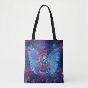 Morpho butterfly / Galaxy Mandala Paper Coaster Tote Bag