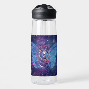 Morpho butterfly / Galaxy Mandala Paper Coaster Water Bottle