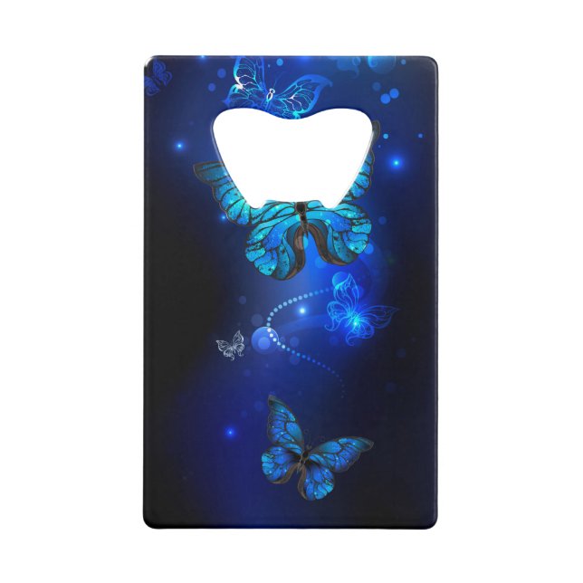 Morpho Butterfly in the Dark Background (Front)