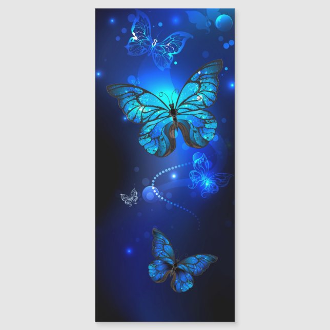 Morpho Butterfly in the Dark Background (Front)