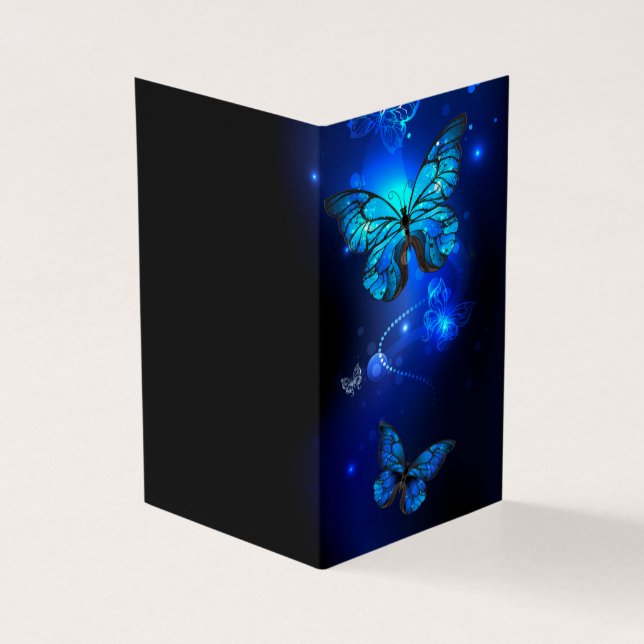 Morpho Butterfly in the Dark Background (Outside)