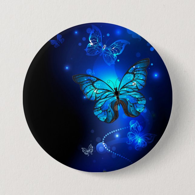 Morpho Butterfly in the Dark Background 7.5 Cm Round Badge (Front)