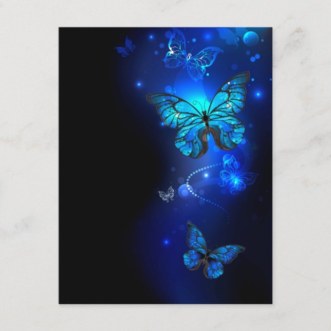 Morpho Butterfly in the Dark Background Advice Card (Front)