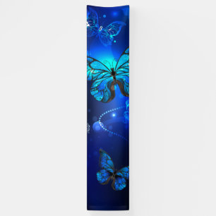 Morpho Butterfly in the Dark Background Banner